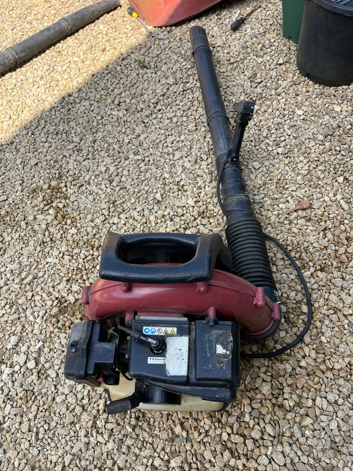 Bladblazer, Tuin en Terras, Bladblazers, Ophalen, Gebruikt, Benzine, Ruggedragen