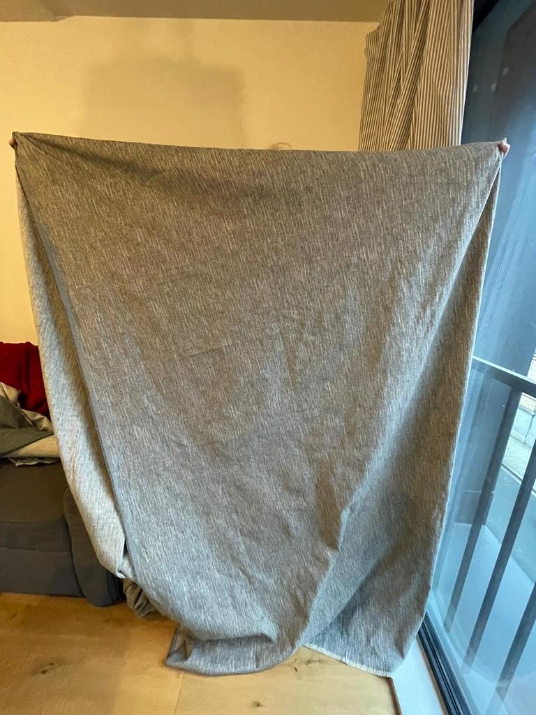 Tissu de rideau gris, Enlèvement, Comme neuf, Gris, Klassiek