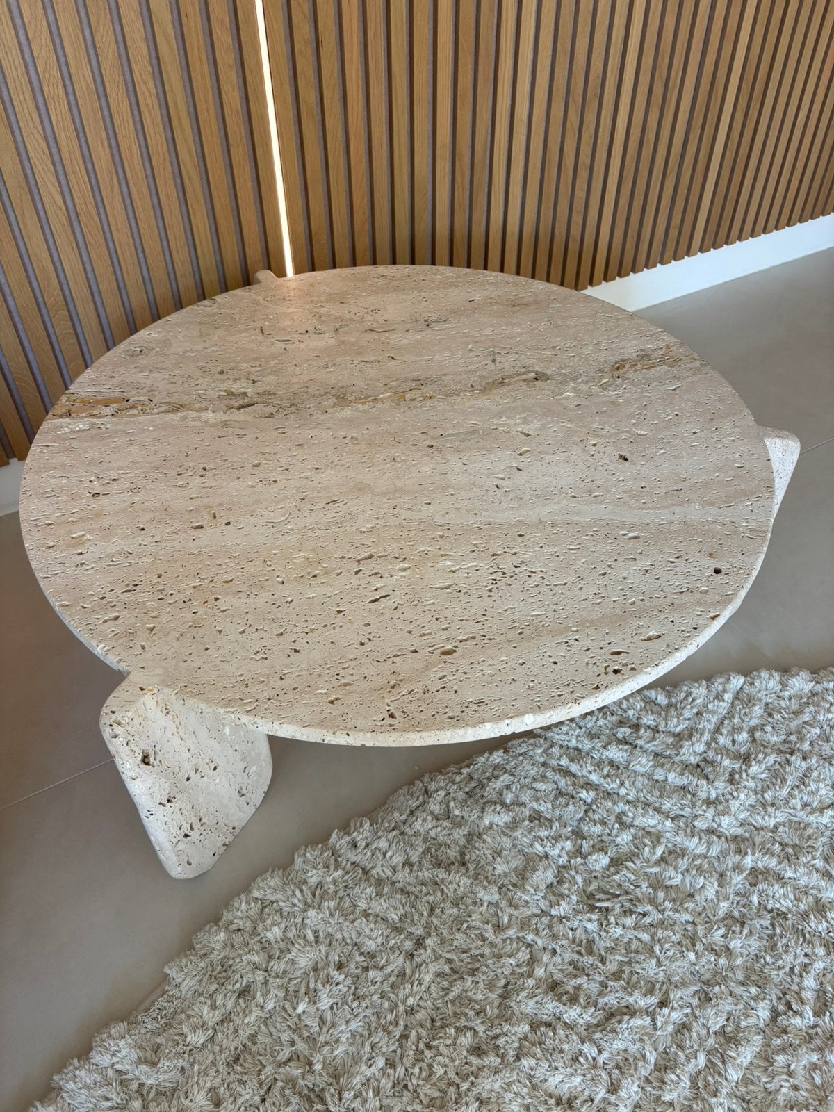 Travertin salontafel, Maison & Meubles, Enlèvement, Comme neuf