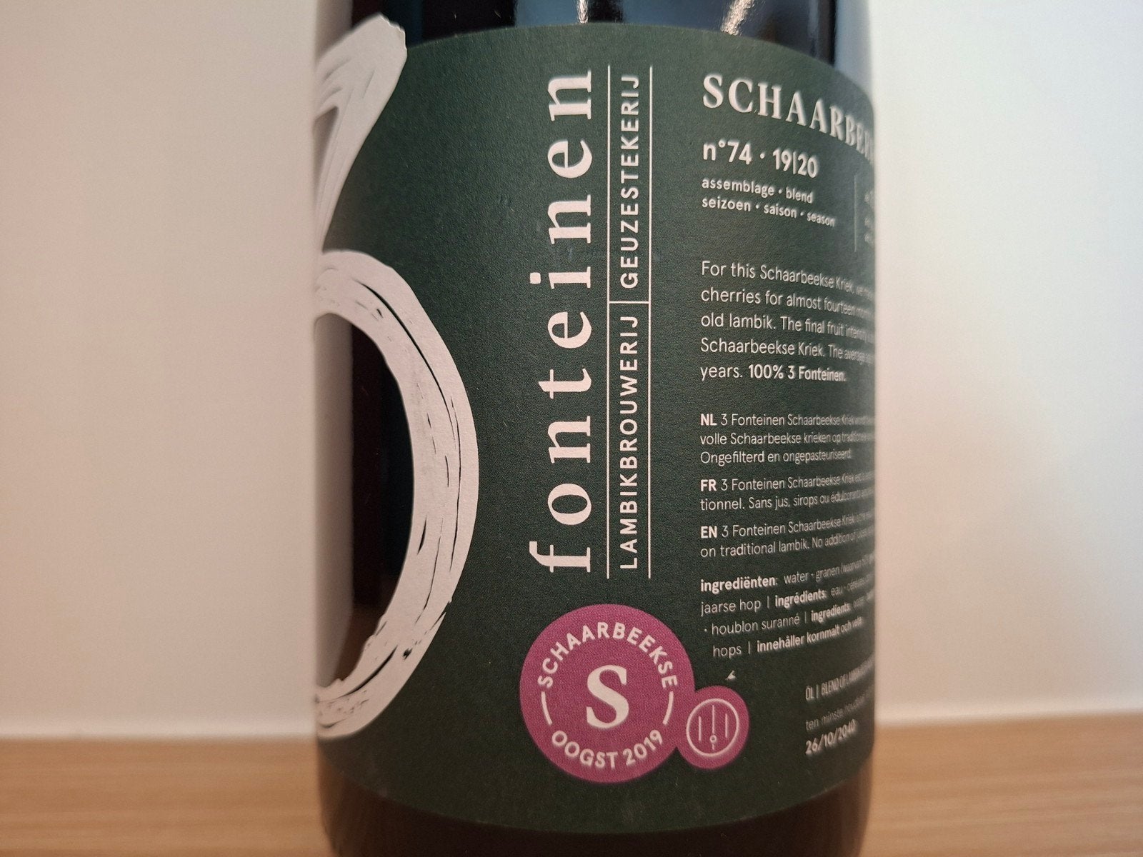 3 Fonteinen Schaarbeekse Kriek 19|20 Nr 74, Verzenden, Nieuw, Flesje(s), Overige merken