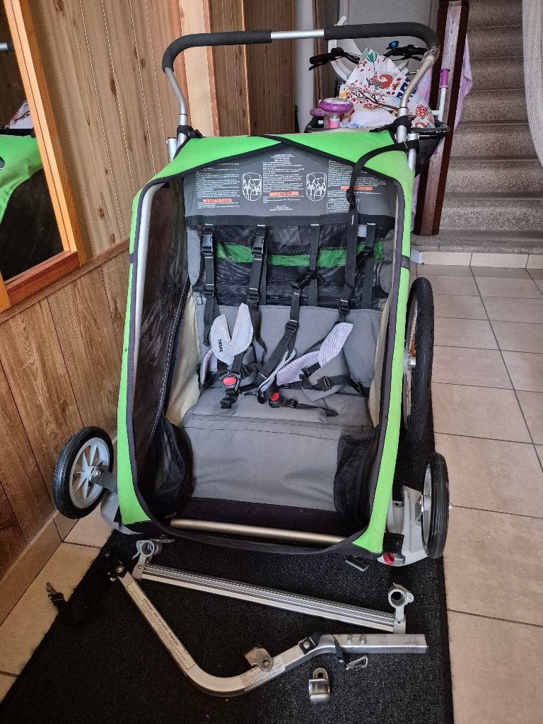 Thule chariot cheetah 2, Fietsen en Brommers, Fietsaccessoires | Aanhangwagens en Karren, Gebruikt, Kinderkar, Opvouwbaar, Ophalen