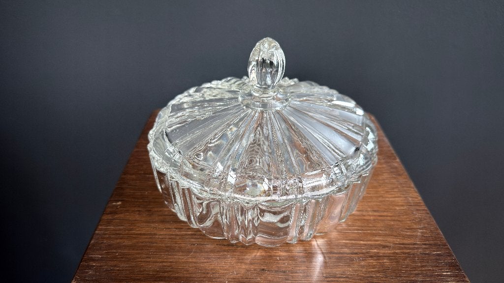 Grote vintage glazen bonbonnière, Ophalen of Verzenden