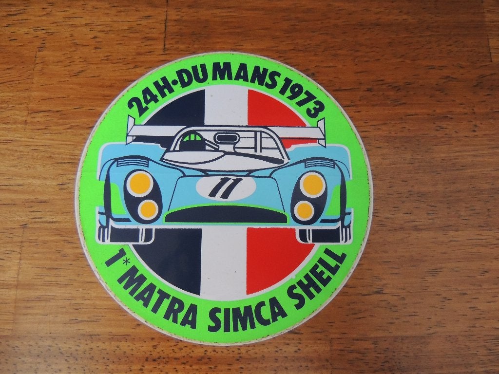 24u Du Mans 1973 Matra Simca Sticker, Collections, Envoi, Comme neuf, Voiture ou Moto