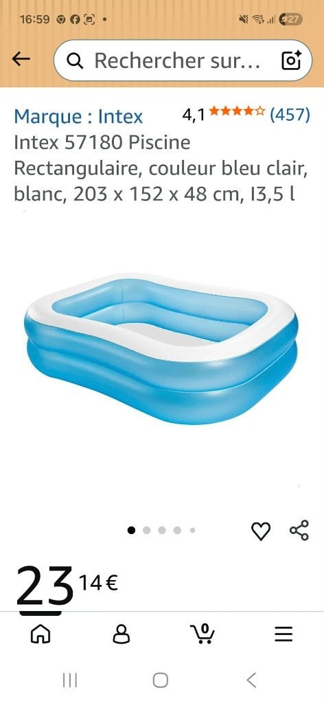 Piscine gonflable bleue et sa bâche et pompe de gonflage, Neuf, 200 à 400 cm, Piscine gonflable, Moins de 200 cm