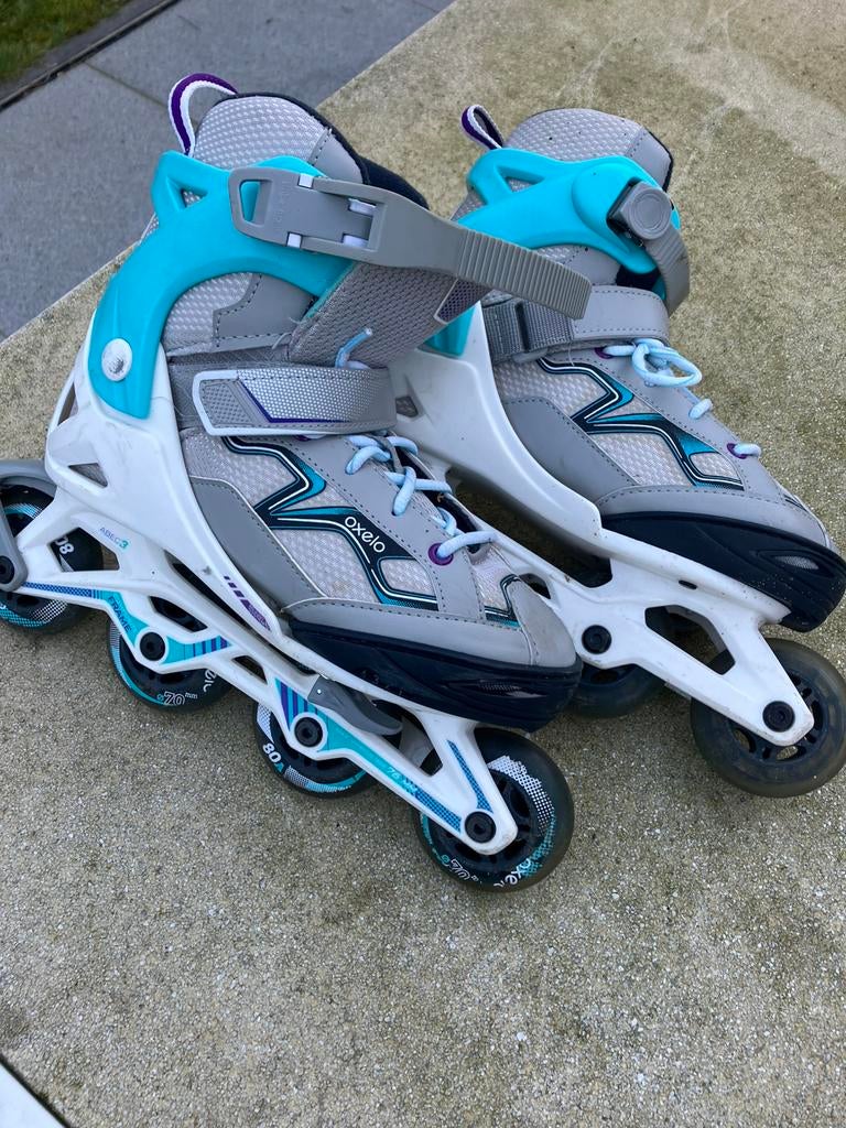 Patins Oxelo Abec 3 Taille 35-38, Autres marques, Rollers 4 roues en ligne, Réglable, Comme neuf