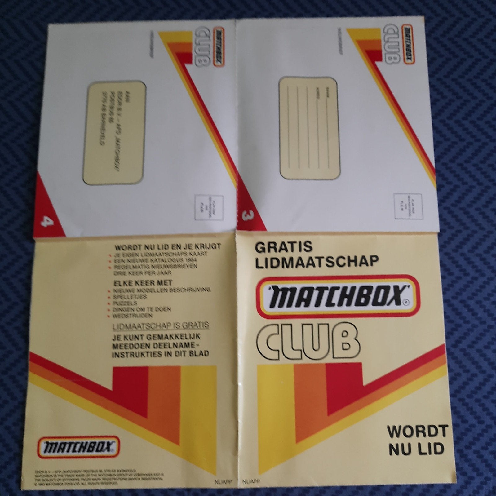MATCHBOX * VINTAGE * INSCHRIJVINGSFORMULIER MATCHBOX CLUB*, Hobby en Vrije tijd, Ophalen, Zo goed als nieuw, Overige typen, Matchbox