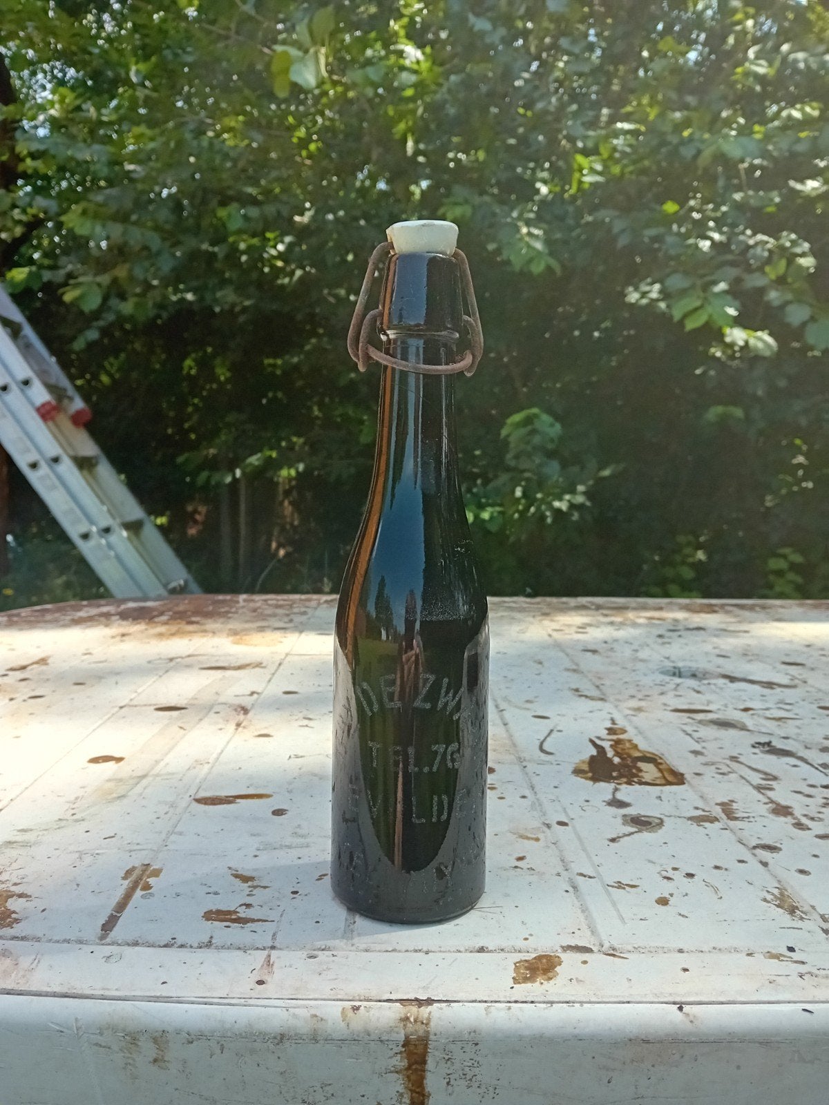 Oude bierfles brouwerij De Zwaan  DeVolder Belsele Puyvelde, Verzamelen, Biermerken, Ophalen of Verzenden
