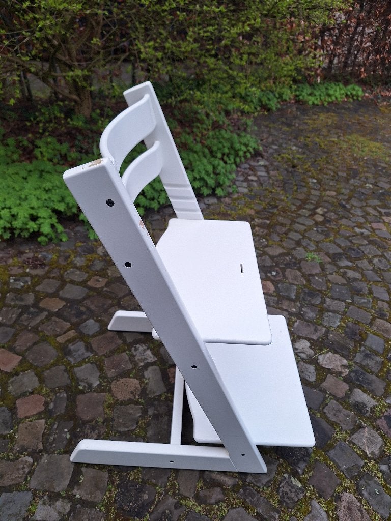 Witte triptrap kinderstoel in goede staat., Kinderen en Baby's, Kinderstoelen, Ophalen, Gebruikt, Meegroeistoel
