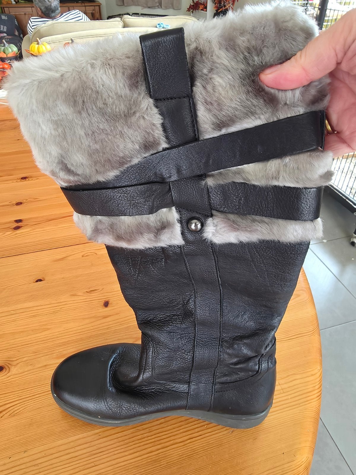 lange zwarte laarzen leder maat 40 Geox, Hoge laarzen, Zwart, Zo goed als nieuw, Ophalen