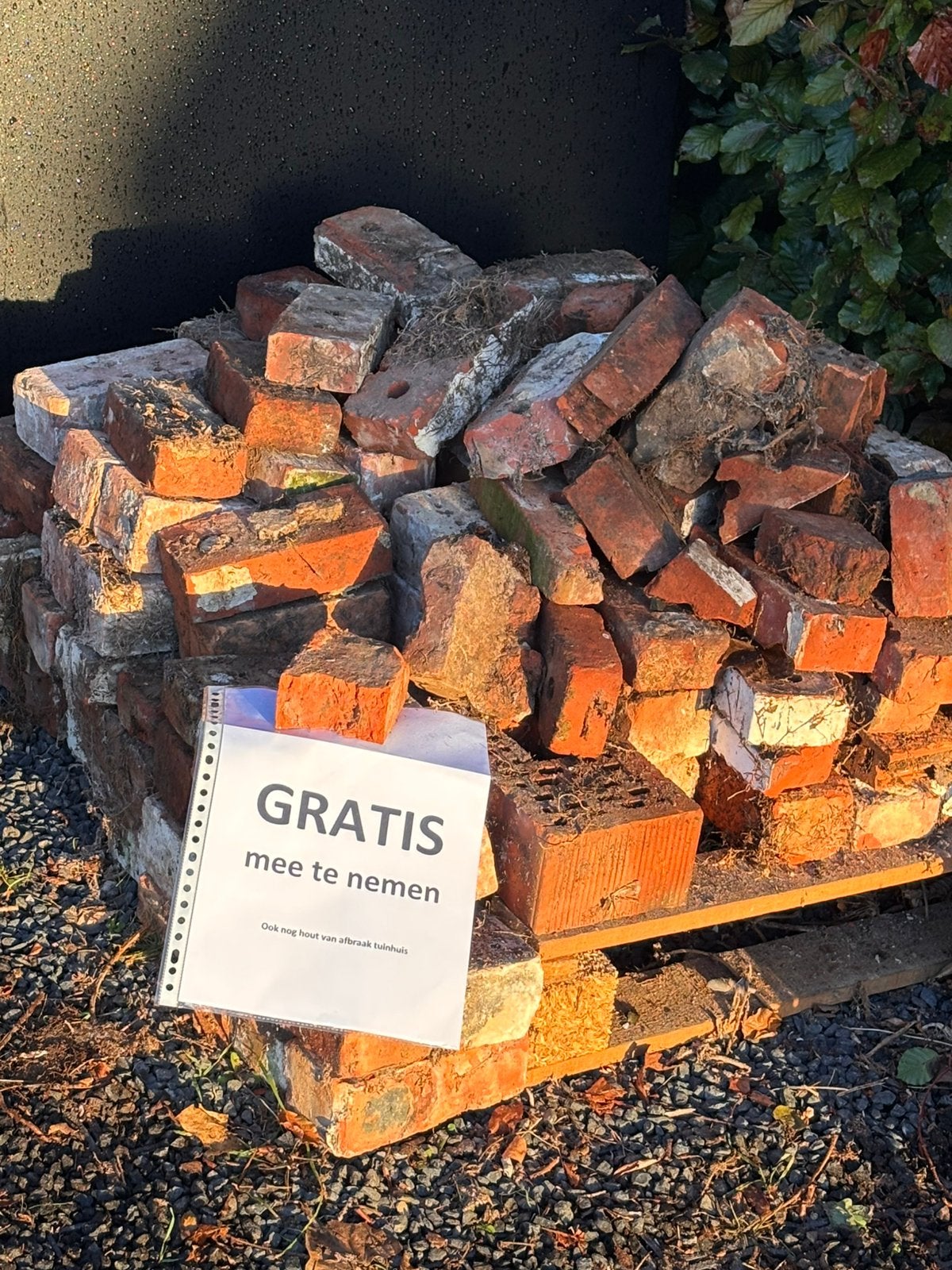 Restje bakstenen GRATIS, Doe-het-zelf en Bouw, Ophalen, Gebruikt, Bakstenen
