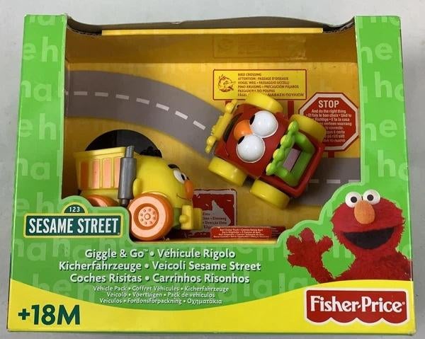 Fisher-Price Sesamstraat Giechelauto's Bert en Elmo, Kinderen en Baby's, Verzenden, Zo goed als nieuw