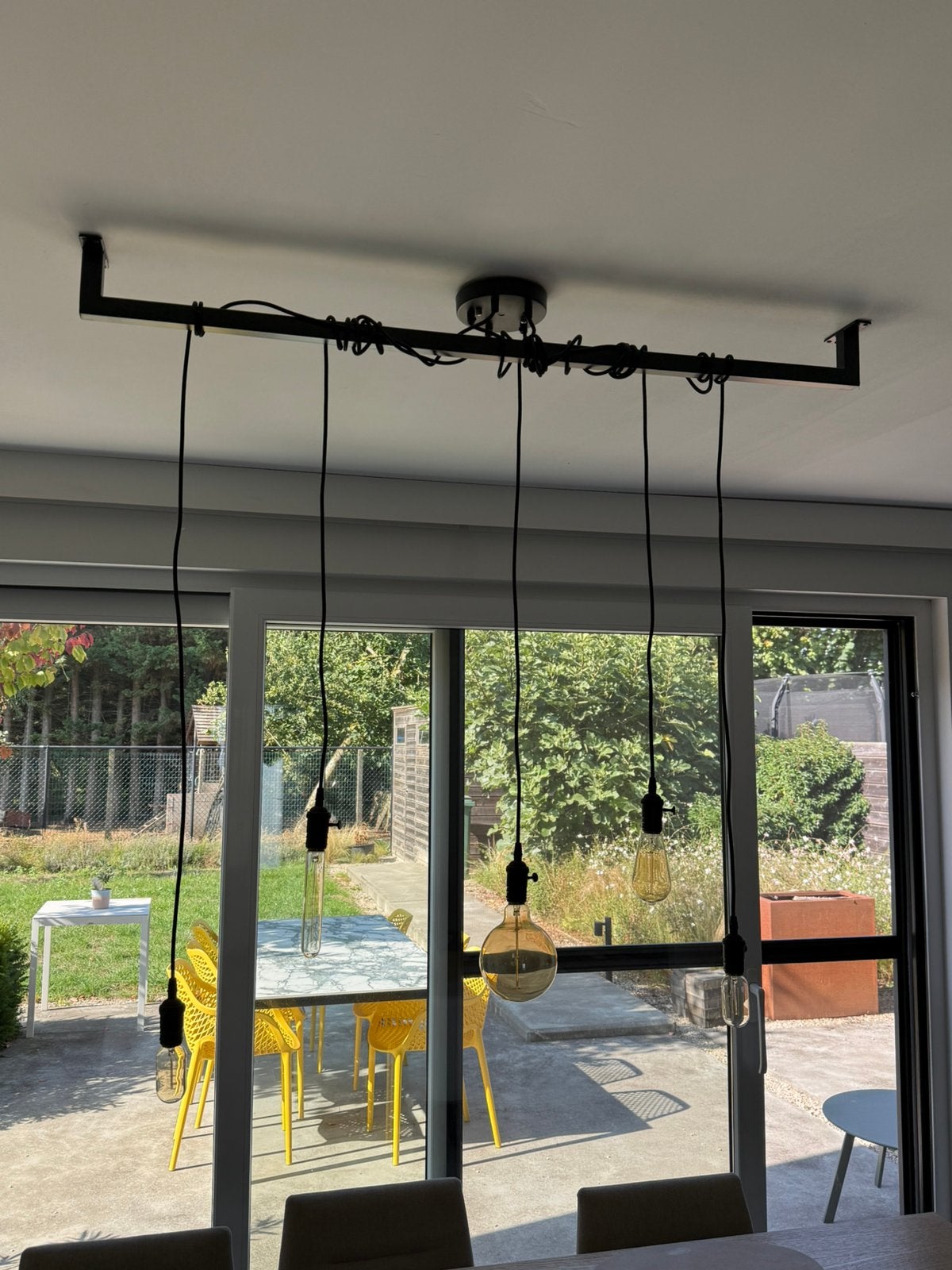 Metalen armatuur met verschillende gloeilampen, Huis en Inrichting, Ophalen, Zo goed als nieuw