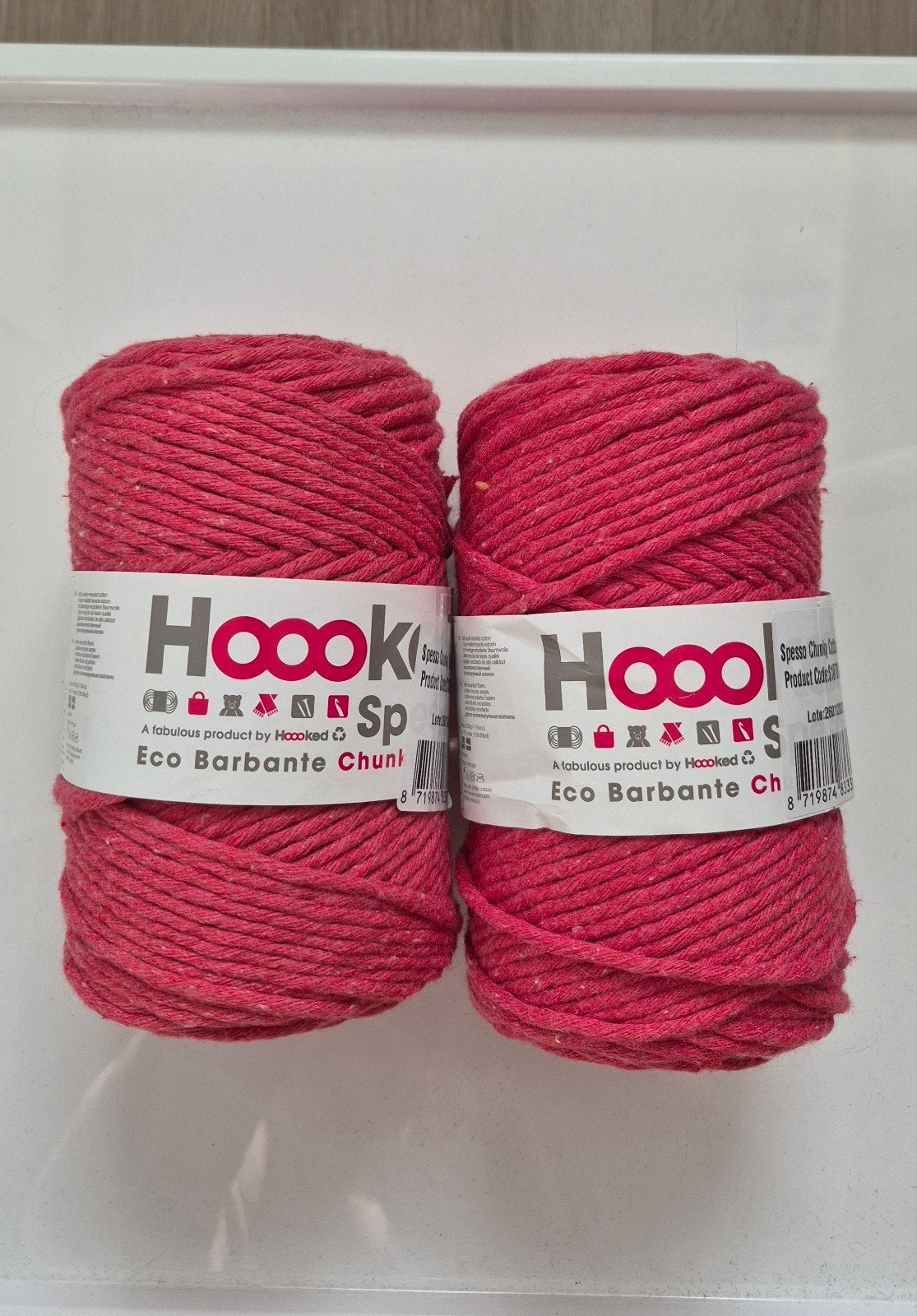 Hooked Spesso Eco Barbante Chunky Cotton - Corail, Hobby & Loisirs créatifs, Enlèvement, Neuf, Laine ou Fils