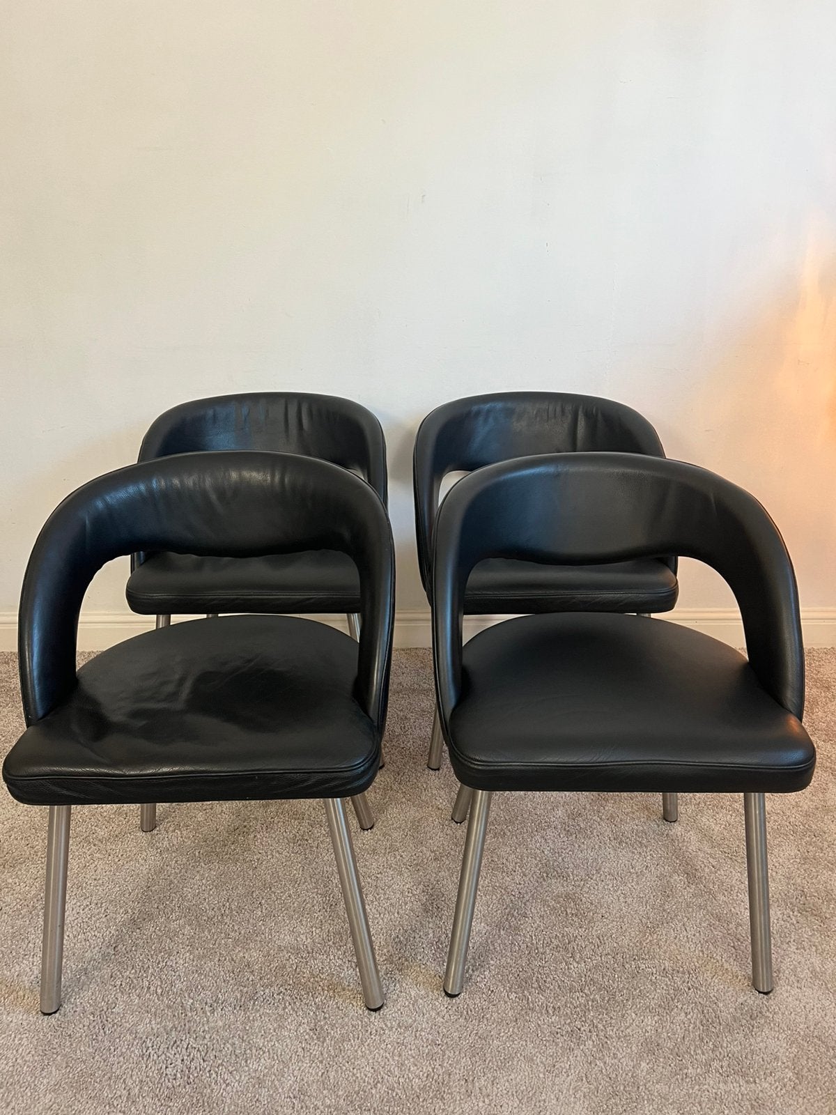Ensemble de 4 chaises en cuir Topform (75€ au total), Maison & Meubles, Chaises, Comme neuf, Enlèvement, Cuir, Quatre