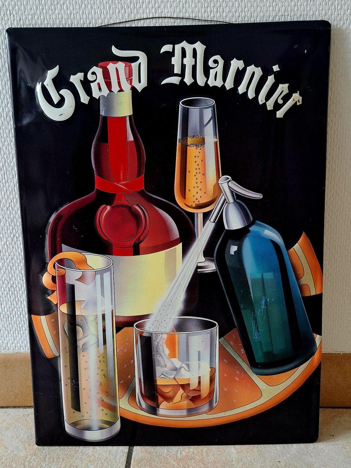 Likeur / sterke drank bordje Grand Marnier, Verzamelen, Merken en Reclamevoorwerpen, Ophalen