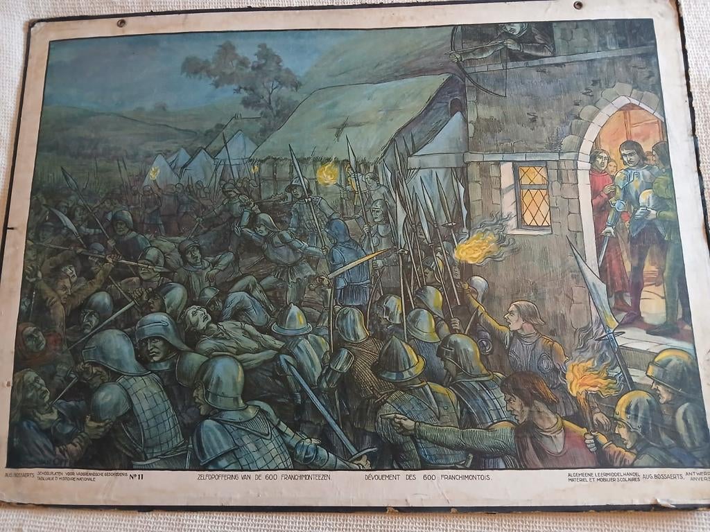 5 oude schoolkaarten .., Antiek en Kunst, Antiek | Schoolplaten, Ophalen of Verzenden