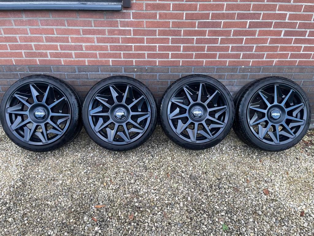 Rotiform CVT Mat Zwart 18” velgen met banden – Topstaat, Auto-onderdelen, Banden en Velgen, Ophalen