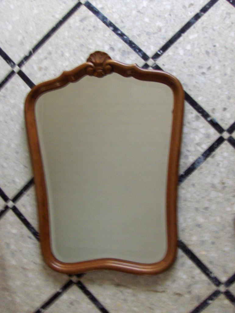 Grote Spiegel met Mooie houten Kader - van Jaren '60 - ZGS, Ophalen, Rechthoekig, 50 tot 100 cm, Minder dan 100 cm