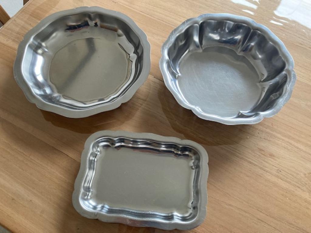 3 plats en Inox, Maison & Meubles, Accessoires pour la Maison | Plateaux, Enlèvement ou Envoi, Utilisé, Autres formes, Métal