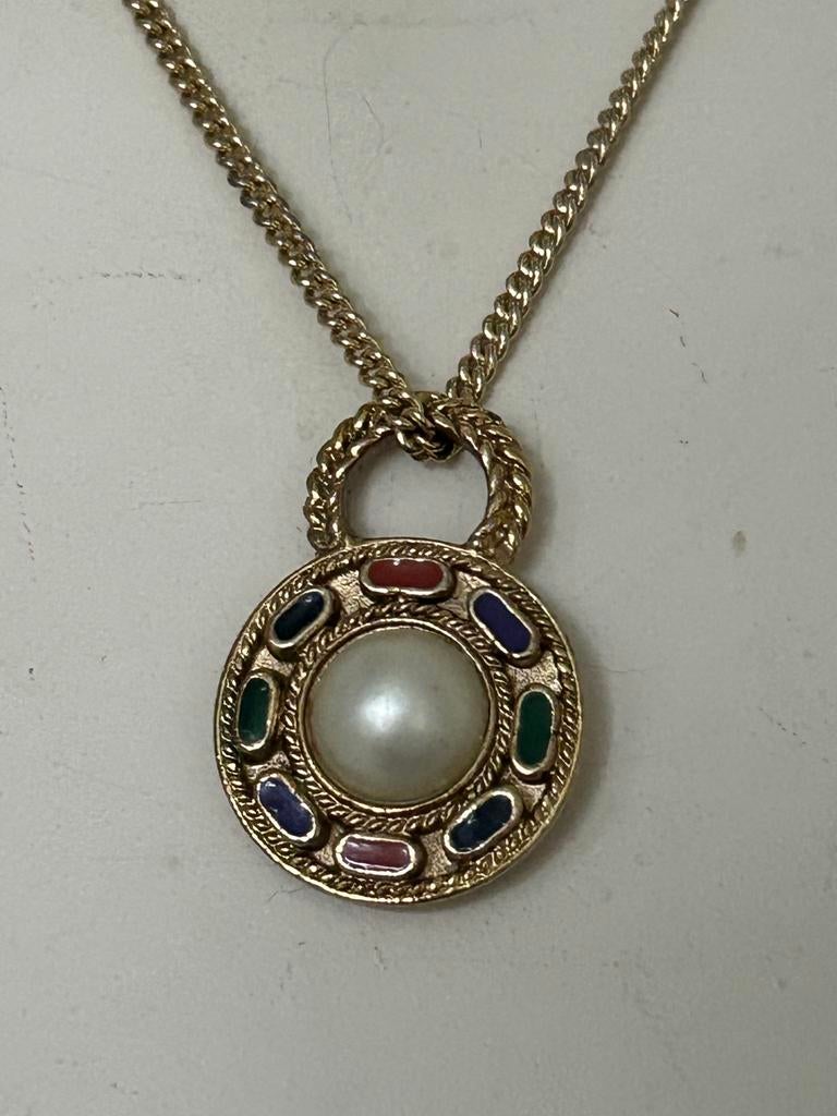 Agatha Paris pendentif metal et perle vintage, Enlèvement ou Envoi, Comme neuf