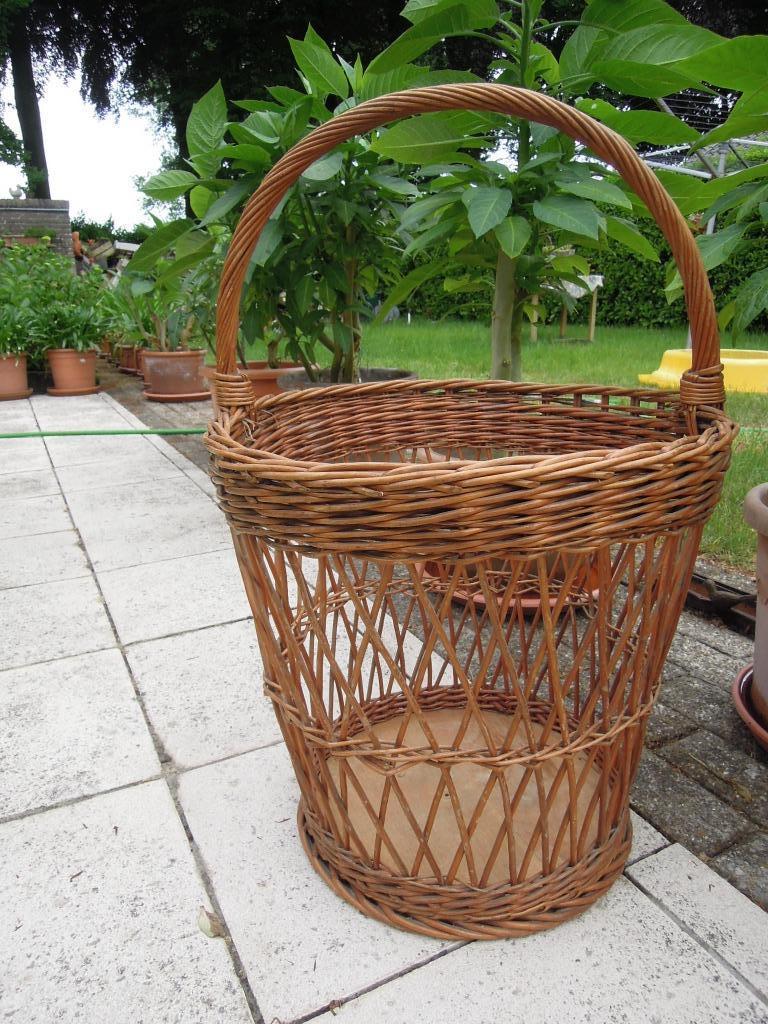 panier en osier panier bois de chauffage panier linge panier, Enlèvement ou Envoi, Rond, Bois, Panier