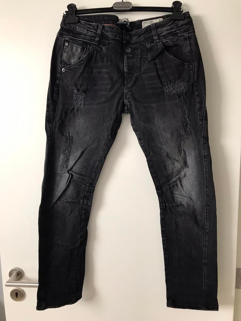 Garcia jeans zwart gescheurd / met gaatjes maat 29 lengte 28, Garcia, Gedragen, Zwart, W28 - W29 (confectie 36)