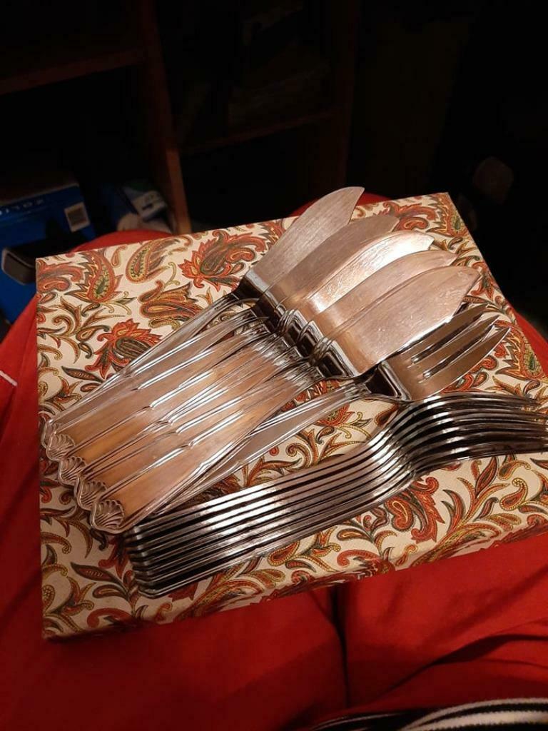 couverts à poisson, Maison & Meubles, Cuisine | Couverts, Enlèvement, Comme neuf, Inox ou Chrome, Ensemble de couverts