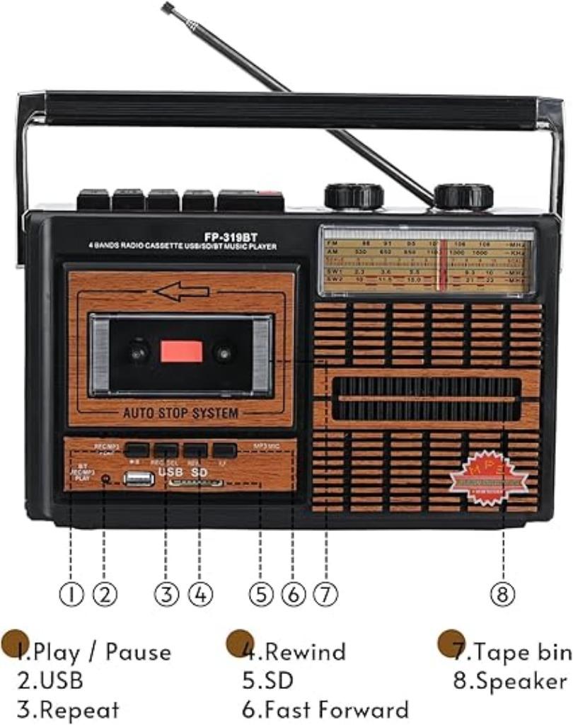 Draagbare retro cassettespeler Radio SNELLE GRATIS LEVERING, -, Verzenden, -, Nieuw