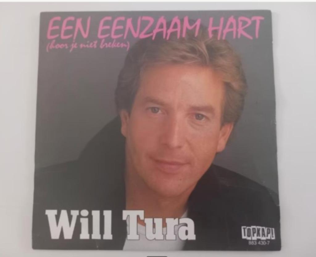 Vinyl 7" single Will Tura Een eenzaam hart Schlager Belpop, Cd's en Dvd's, Vinyl | Nederlandstalig, Ophalen of Verzenden