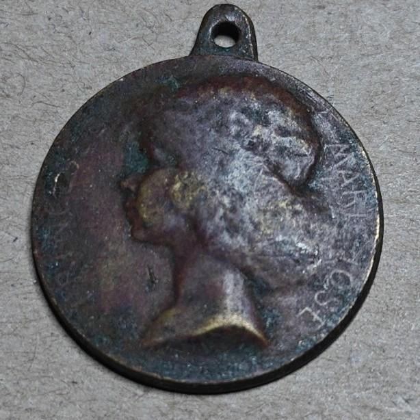 Antieke art nouveau België koperen medaillehanger 1924, Ophalen of Verzenden, Koper
