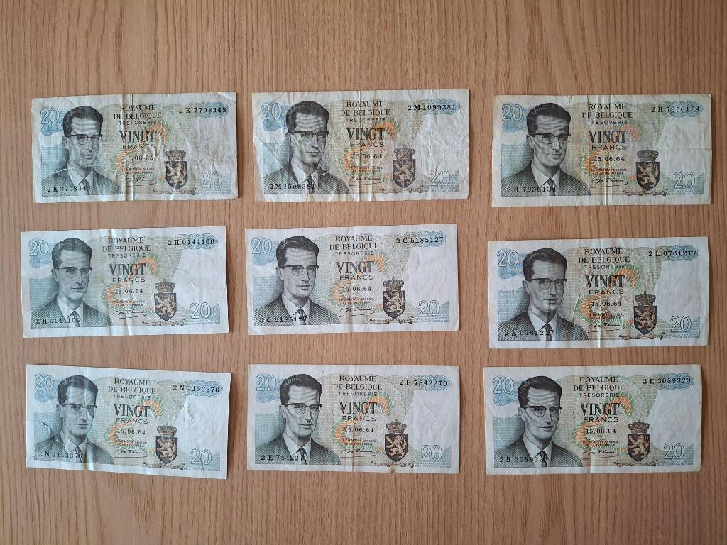 Oude bankbiljetten België 20 Frank, Ophalen of Verzenden, Bankbiljetten