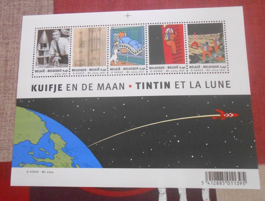 feuillet de timbres postes Tintin - 2004, Autre, Enlèvement ou Envoi, Non oblitéré, Non oblitéré