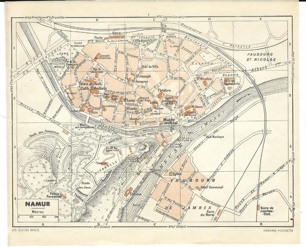 1951 - Plan de la ville de Namur, Ophalen of Verzenden