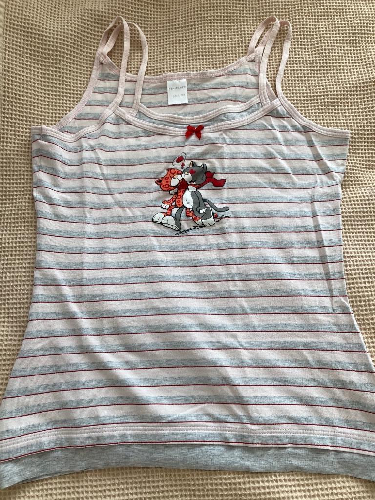 Chemise chat Roos enfant 10 Ans 164 coton Shiesser 4 pièces, Enlèvement ou Envoi, Comme neuf, Vêtements de nuit ou Sous-vêtements