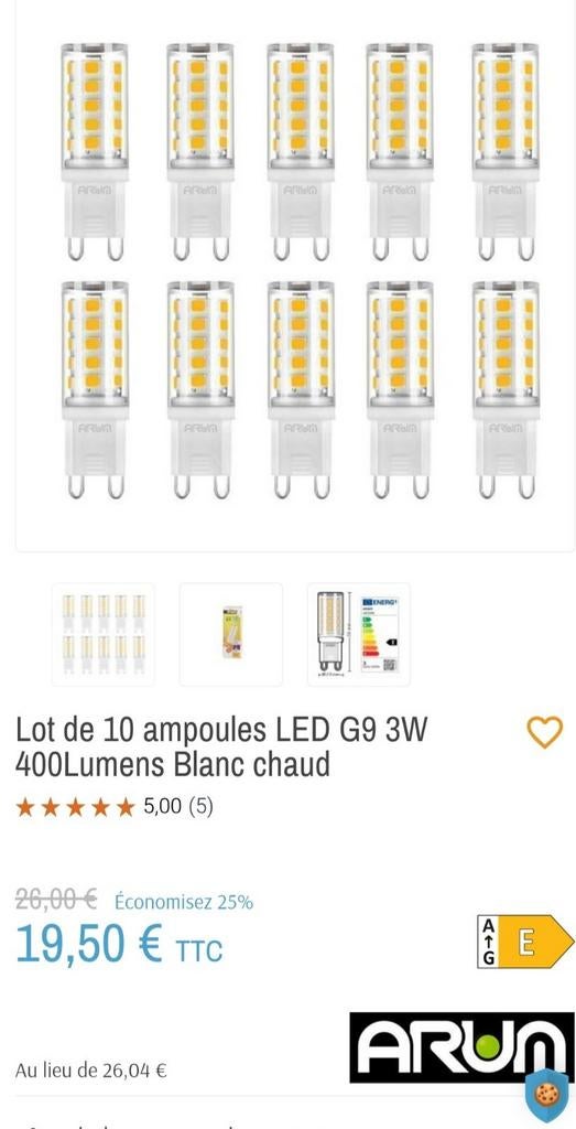 Lot de 10 ampoules LED G9 3W, Enlèvement ou Envoi, Neuf