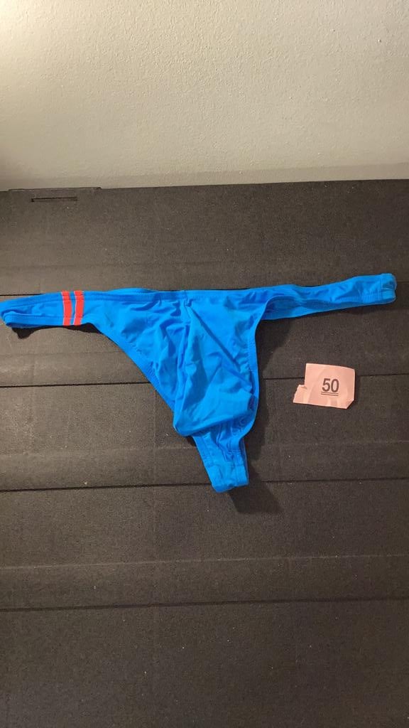 Blauwe herenstring, Kleding | Heren, Ondergoed, Verzenden, Blauw, Slip