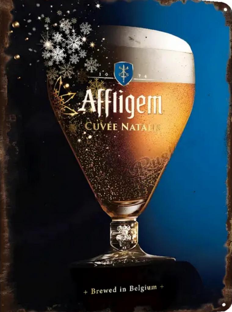 Metalen reclamebord Affligem bier 2 - retro vintage mancave, Verzamelen, Ophalen of Verzenden, Nieuw, Reclamebord, Plaat of Schild