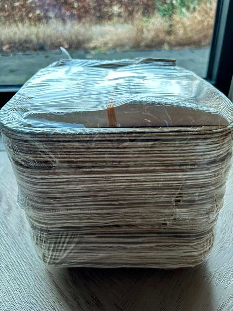 50 bordjes mes vork bamboe, Ophalen, Nieuw