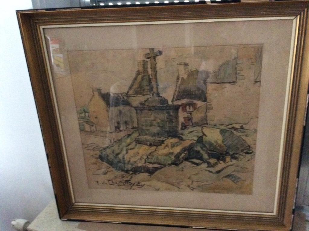 Yves de   Chastellux    Bretoense schilder  vooral markten,, Antiquités & Art, Enlèvement ou Envoi