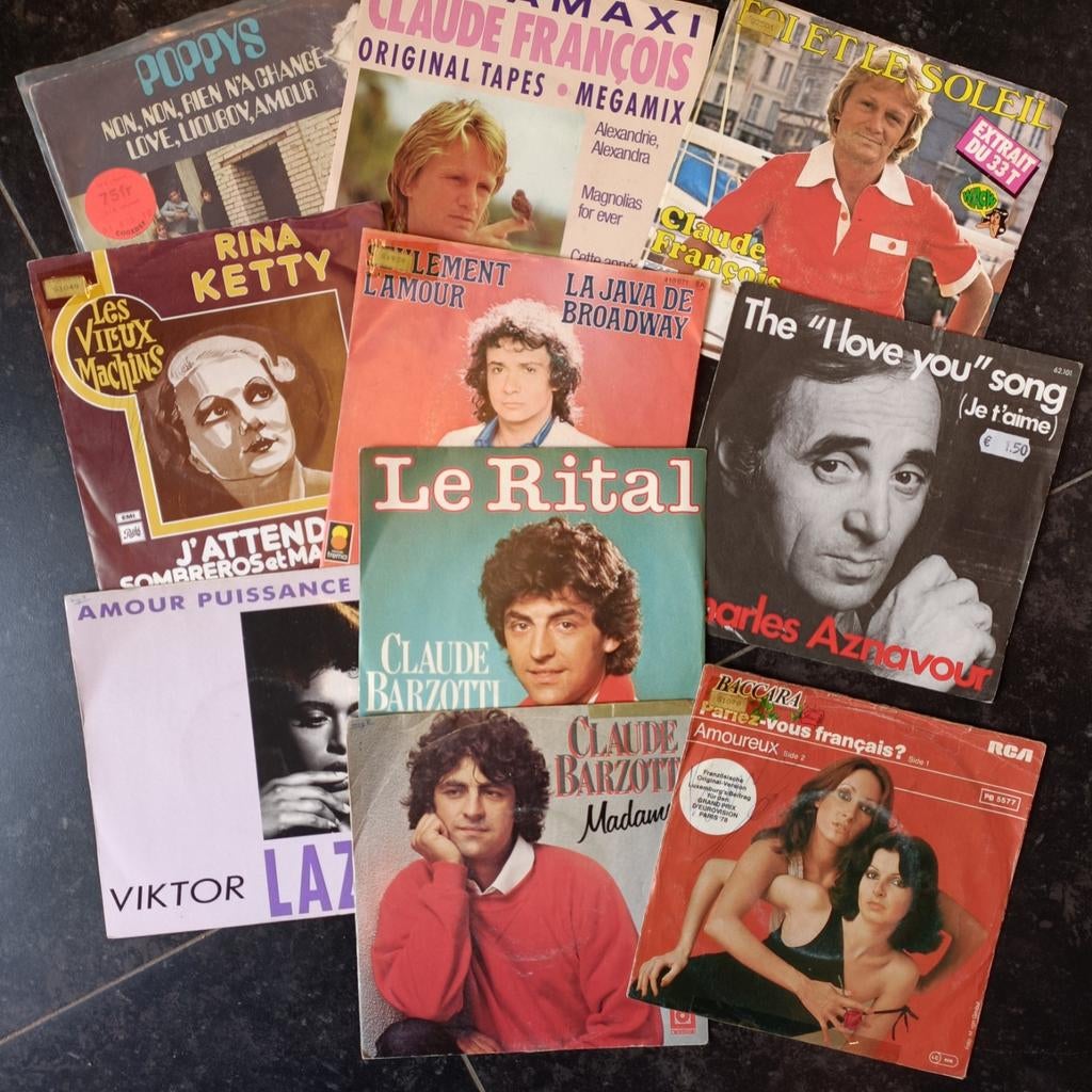 Lotje Franse Vinyl singles.  230stuks., Ophalen