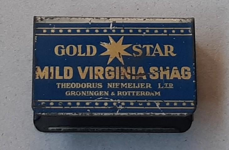 OUDE BLIK LUCIFER DOOSJES HOUDER RECLAME TABAK GOLD STAR, Verzamelen, Ophalen of Verzenden