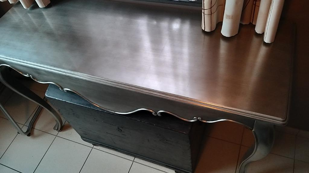 console : feuille d'argent, légère patine noire, Enlèvement, Neuf