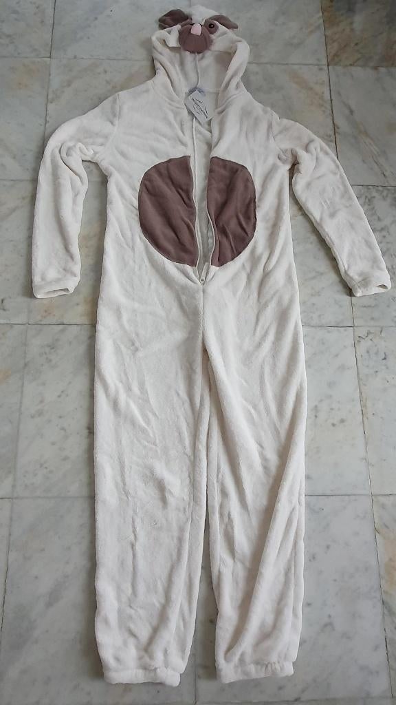 Onesie "mopshond" / "pug dog" - maat L - Nog volledig nieuw!, Wit, Nieuw, Snuggles Clothing, Ophalen