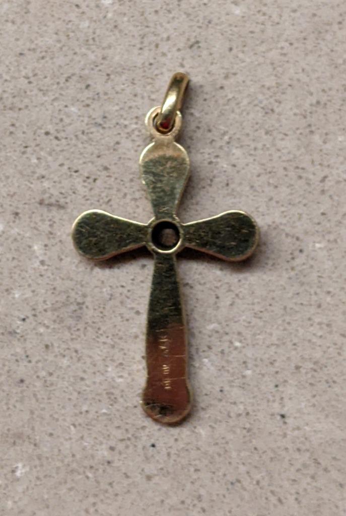 Kruisje verguld, plaqué or, Ophalen of Verzenden, Nieuw, Sieraad, Christendom | Katholiek