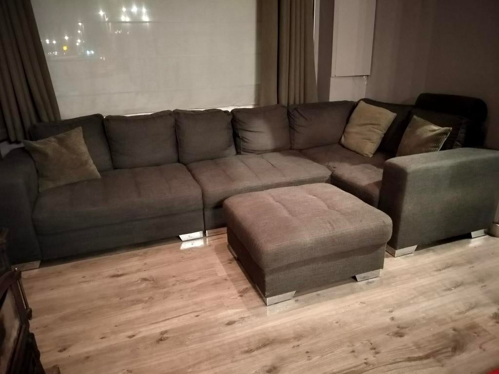 Siège d'angle + siège séparé + pouf Weba bleu foncé sans dom, Enlèvement
