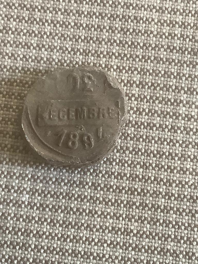 oud zegelloodje decembre 1894, Ophalen of Verzenden, Gebruikt