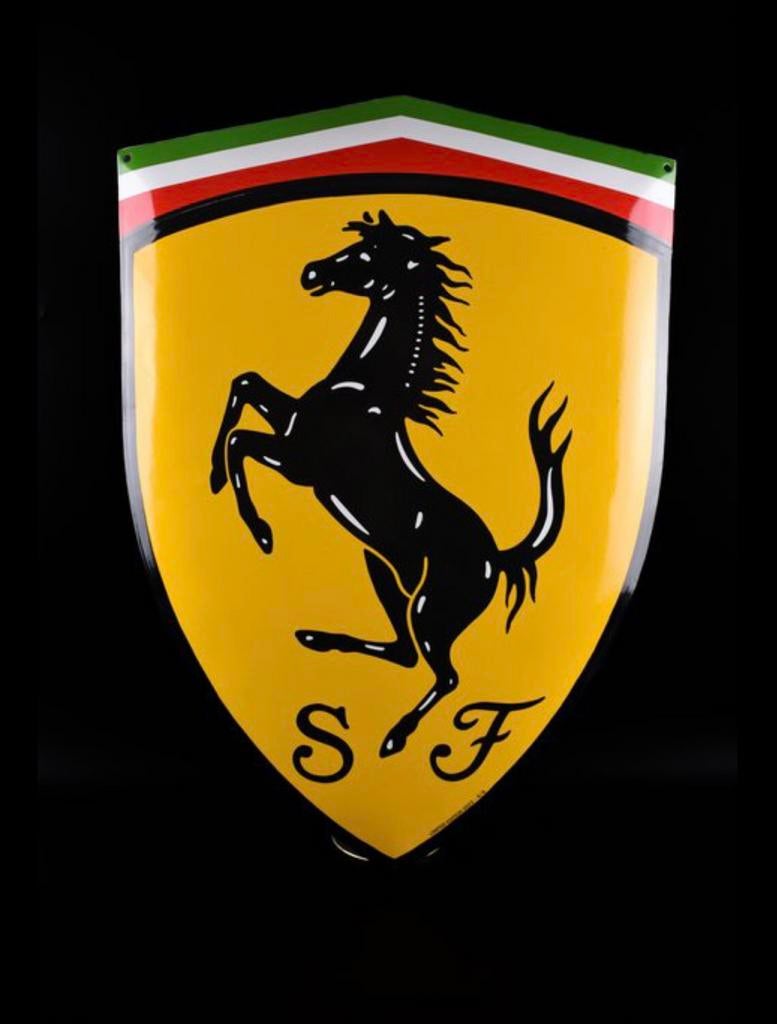 Sign - Ferrari - Enamel sign Ferrari Scuderia logo, Verzamelen, Ophalen of Verzenden, Nieuw, Reclamebord