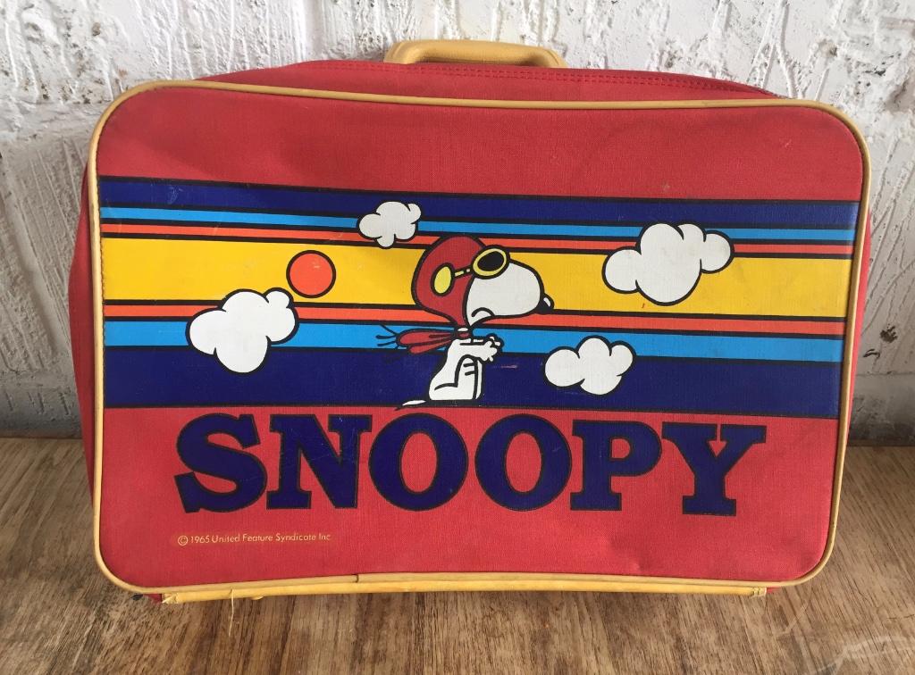 Valise/valise vintage Snoopy, Flying ace, 1965, Enlèvement ou Envoi, Utilisé, TV, Ustensile
