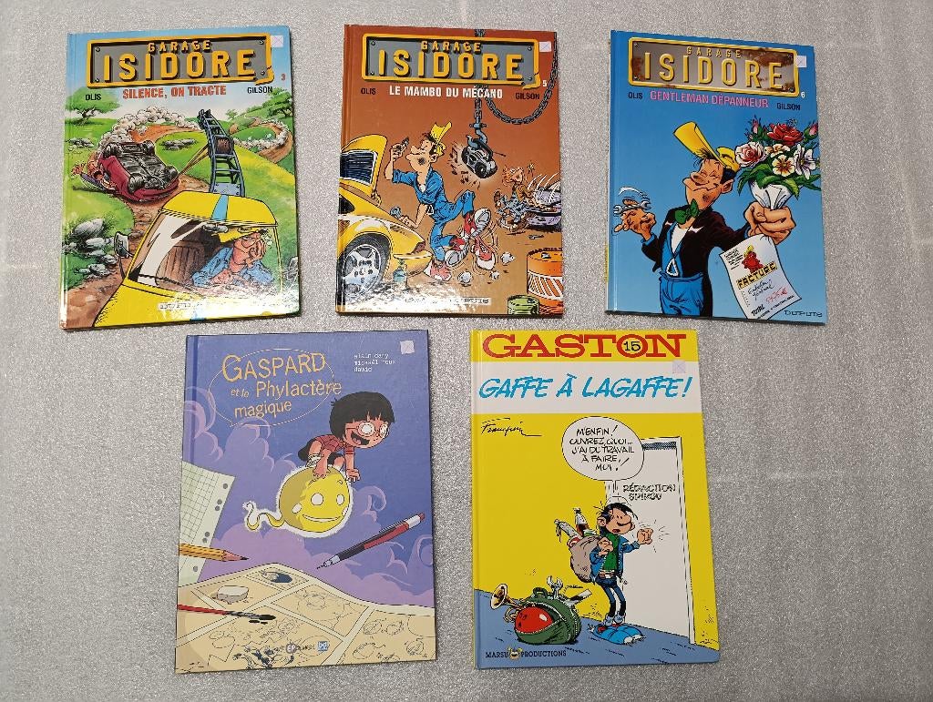 BD Garage Isidore 3 5 6, Gaspard et, Gaston Lagaffe 15 Gaffe, Enlèvement ou Envoi, Utilisé