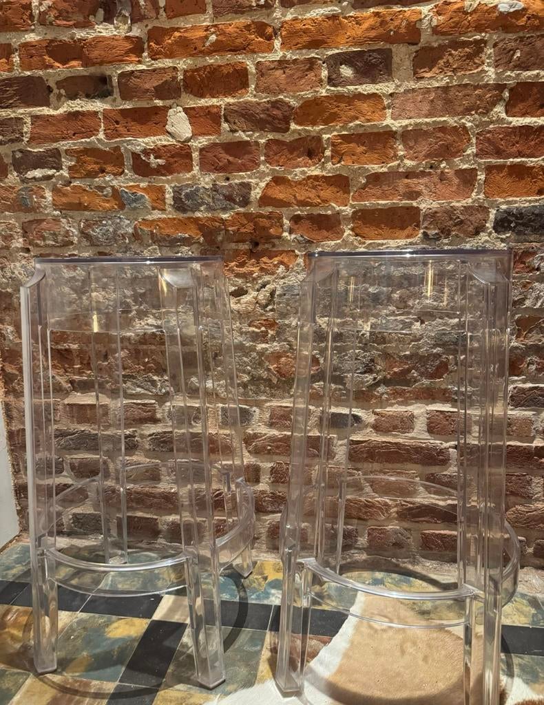 2x Kartell Charles Ghost Phillip Starck Barkrukken, Ophalen, Zo goed als nieuw